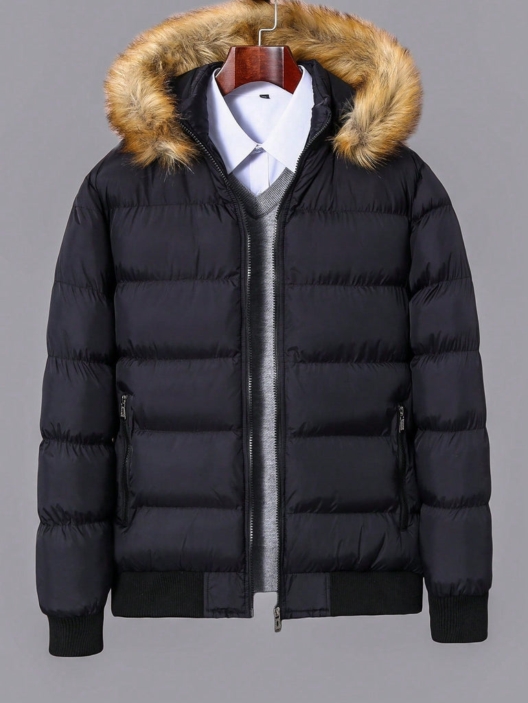 Doudoune À Ourlet Duveteux Capuche Sans Chemise S